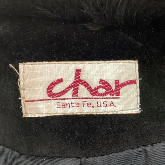 CHAR vintage woman’s black suede jacket Lady Liberty & Flag, fur, 8, EUC - Picture 10 of 12